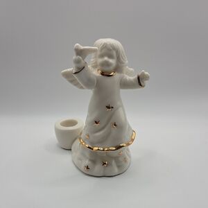 Vintage White and Gold Angel Figurine